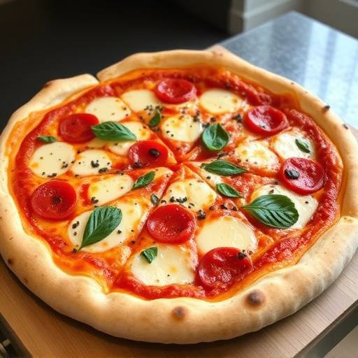Una pizza napoletana appena sfornata